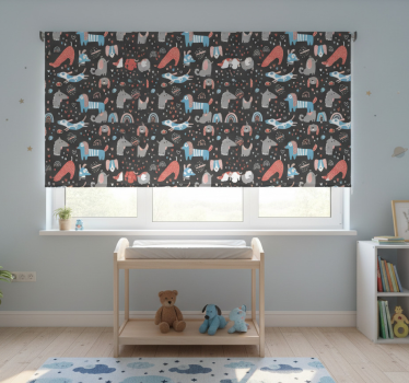 Mørklægningsgardiner børn med søde hundeillustrationer - TenStickers