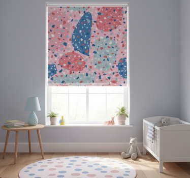Mørklægningsgardiner børn pink terrazzo - TenStickers