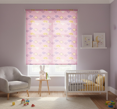 Mørklægningsgardiner børn med pink skyer design - TenStickers