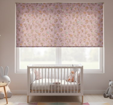Mørklægningsgardiner børn svensk pink blomsterprint - TenStickers