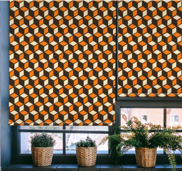 Orange retro mønster mere vintage rullgardin - TenStickers
