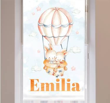 Pastelballon med søde dyr rullgardin kunst - TenStickers
