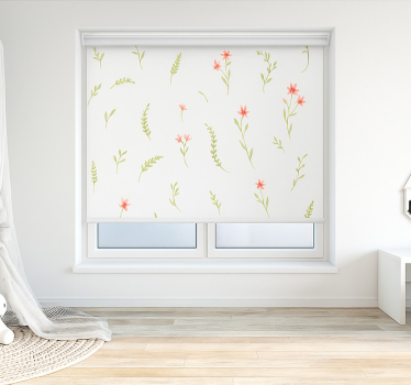 Pastelfarvede engblomster mørklægningsgardiner børn - TenStickers