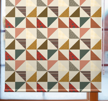 Patchwork geometrisk mere vintage rullgardin - TenStickers