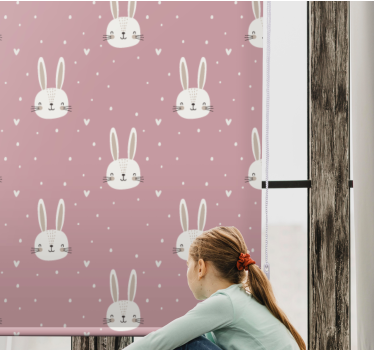 Pink "boho" mønster rullegardiner med dyr - TenStickers
