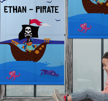 Piratbåd specialudskrevet rullegardin - TenStickers