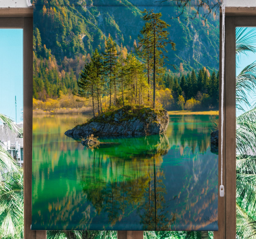 Reflekteret træ natur Rullegardin - TenStickers