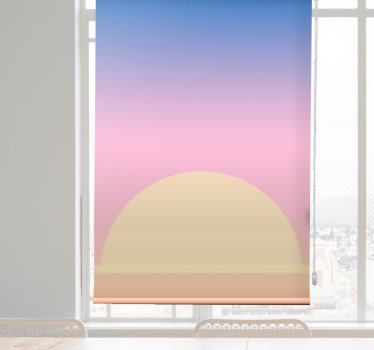 Retro solnedgang med farver stue rullegardin - TenStickers