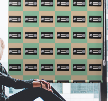 Retro tape mønster vintage rullegardin - TenStickers