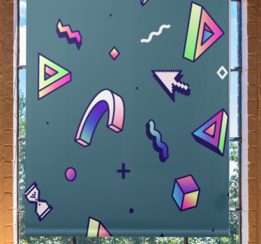 Retro vaporwave objekter teen rullgardin - TenStickers