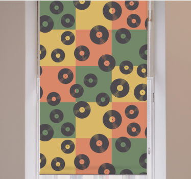 Retro vinylplader vintage rullegardin - TenStickers
