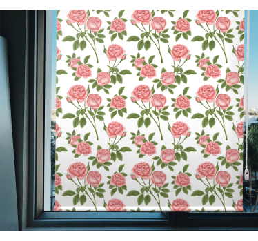Roser med blomsterprint rullegardin med blomster - TenStickers