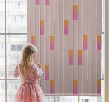 Rullegardin mønster i gradient pink - TenStickers