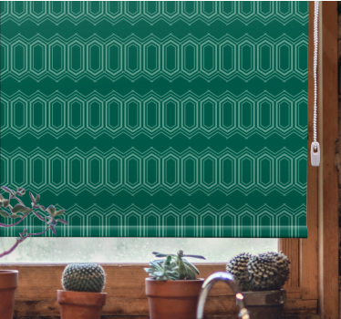 Rullegardin mønster i grøn geometrisk design - TenStickers