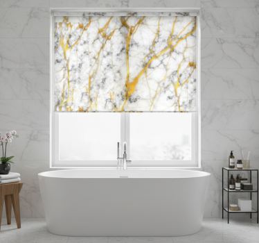 Rullegardin til badeværelse i elegant grå og guld marmor - TenStickers