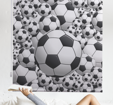 Scorer hvid fodbold sport rullgardin - TenStickers