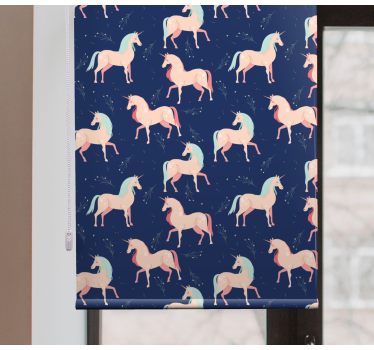 Søde enhjørning design mønster børn rullgardin - TenStickers