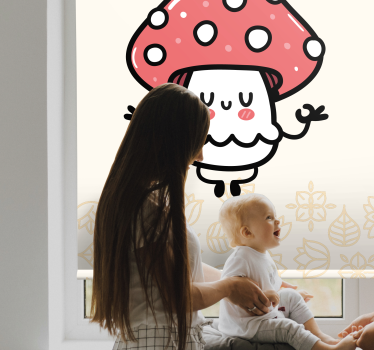 Søde glade svampe børn rullgardin - TenStickers