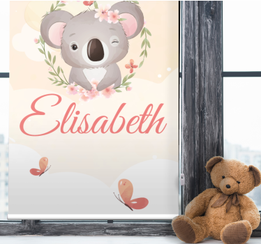 Mørklægningsgardiner børn med navnet baby koala - TenStickers