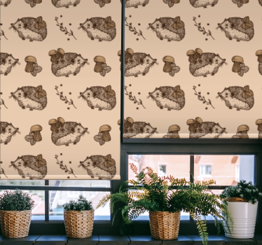 Svampe og pindsvinebørn rullgardin - TenStickers