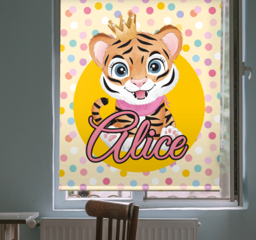 Specialtilpasset baby tiger mørklægningsgardiner børn - TenStickers
