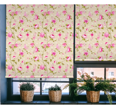 Vintage blomsterprint rullegardin - TenStickers