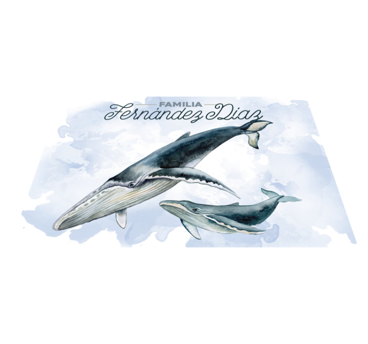 Navn dækkeserviet hvalefamilie illustration - TenStickers