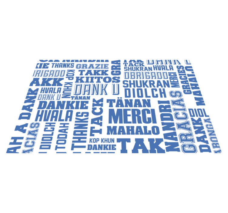 Tak på mange sprog restaurant dækkeservietter - TenStickers