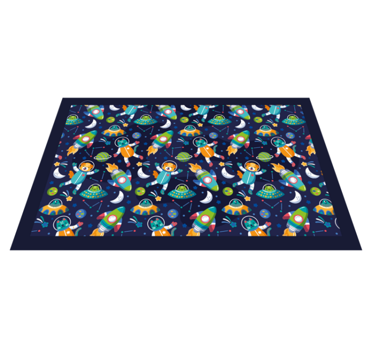 Dækkeserviet børn farverig rumrejse - TenStickers