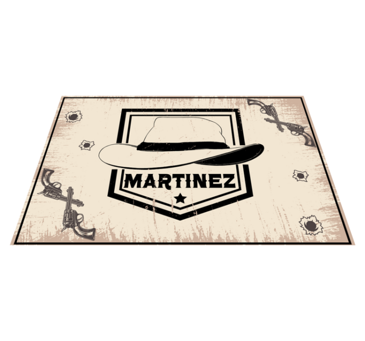 Cowboy hat med navn dækkeservietter - TenStickers