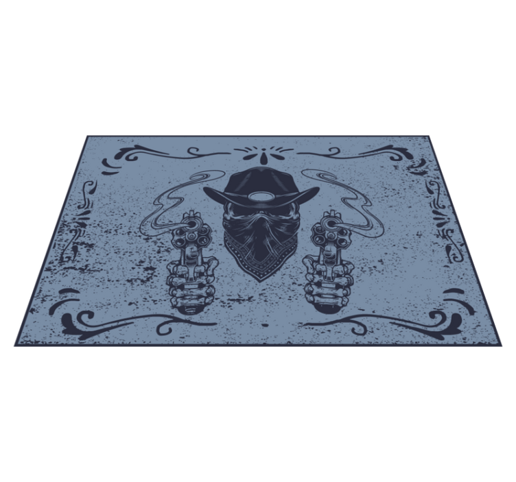 Cowboy-kranium og flokblå dækkeservietter - TenStickers