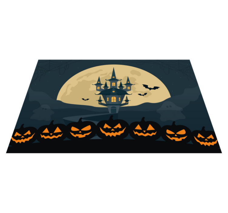 Halloween dækkeserviet med forladt slot scene - TenStickers