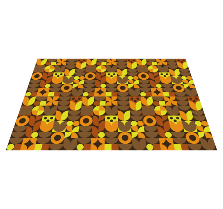 Abstrakte 70'ers vinyl dækkeservietter - TenStickers