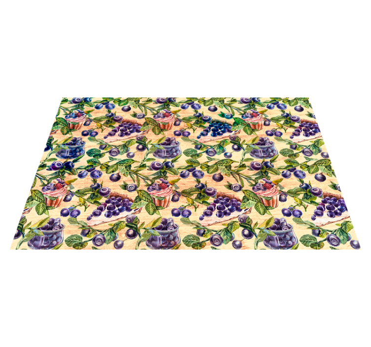 Blåbær grene vinyl dækkeservietter - TenStickers