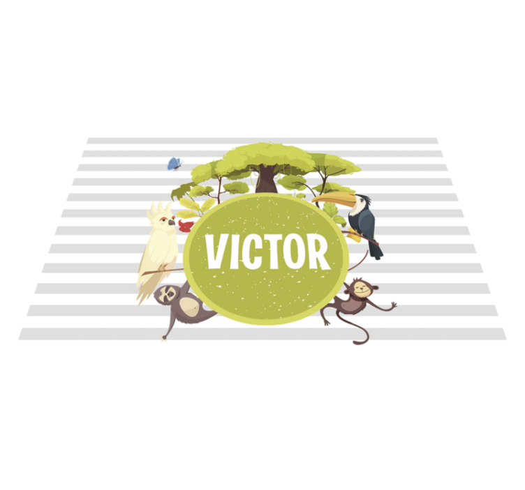 Jungle dyr med navn personlige dækkeservietter - TenStickers