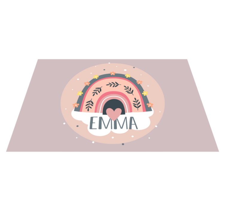 Dækkeserviet børn med regnbueblomsterdesign - TenStickers