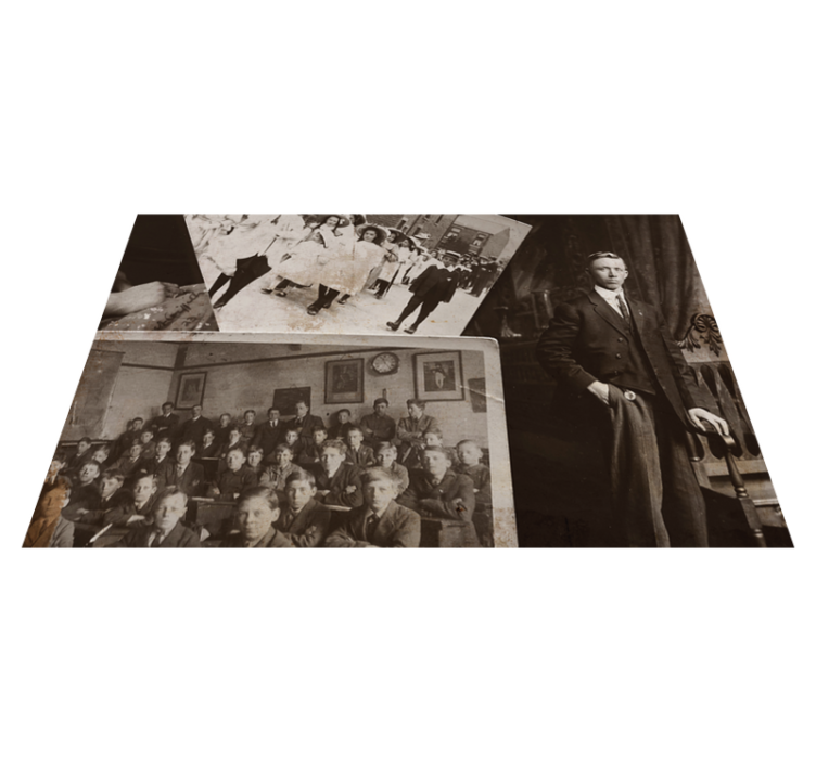 Dækkeserviet til hjem vintage foto collage - TenStickers