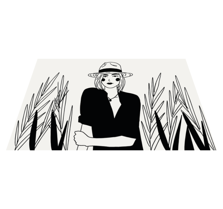 Original dækkeserviet med stilfuld kvinde illustration - TenStickers