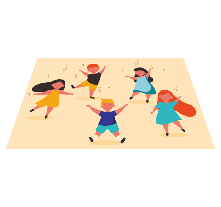 Børn, der danser hjemme dækkeservietter - TenStickers