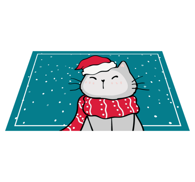 Sjov kat jul design jul dækkeservietter - TenStickers