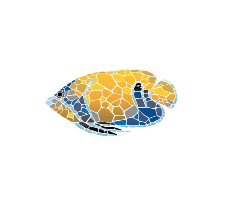 Original dækkeserviet med mosaik fisk illustration - TenStickers