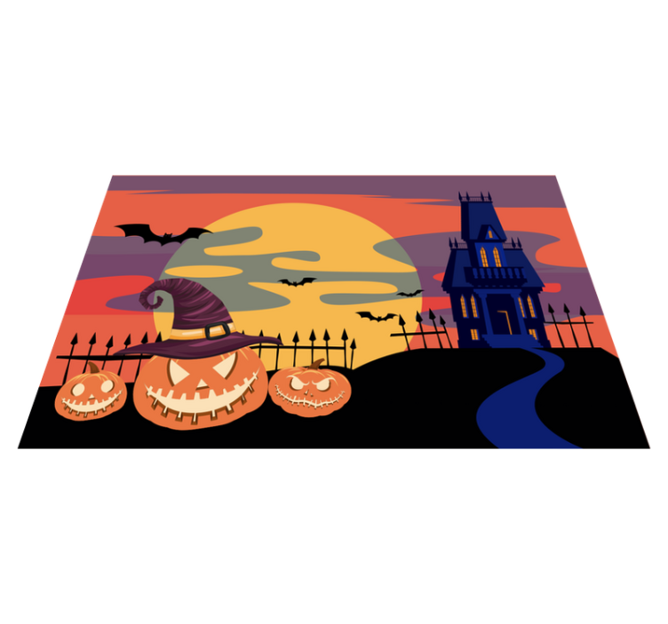 Halloween dækkeserviet græskar mareridts scene - TenStickers