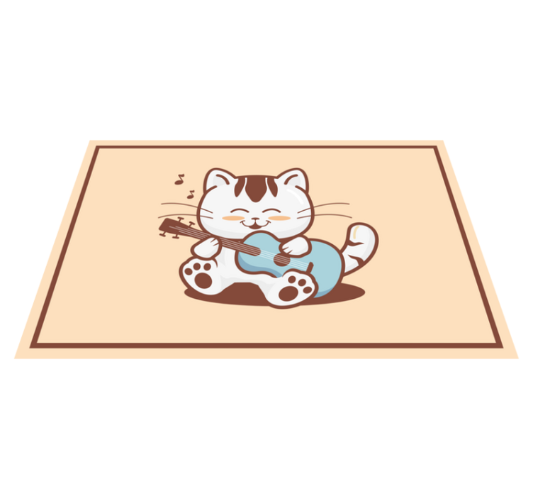 Dækkeserviet børn musikalsk kat karakter - TenStickers