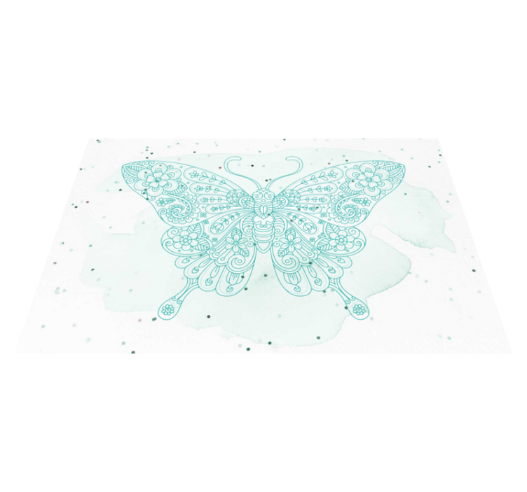 Turkis og mandala sommerfugl dækkeservietter - TenStickers