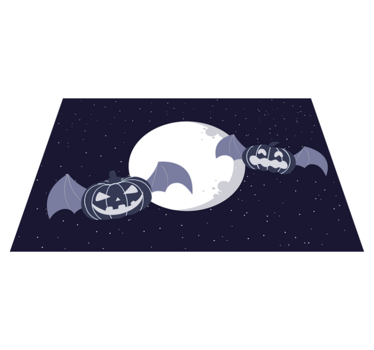 Sort græskar ansigter om natten halloween dækkeservietter - TenStickers