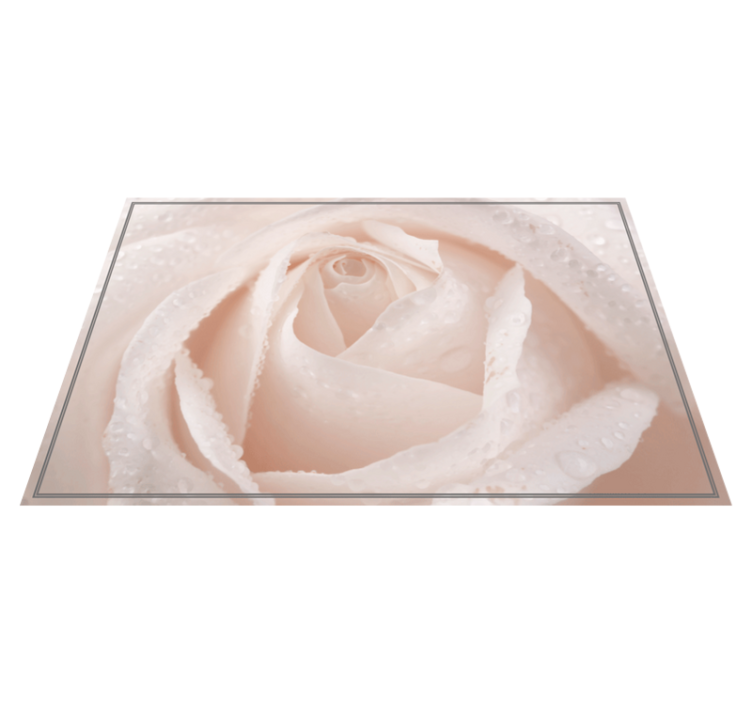 Smuk hvid rose moderne dækkeservietter - TenStickers