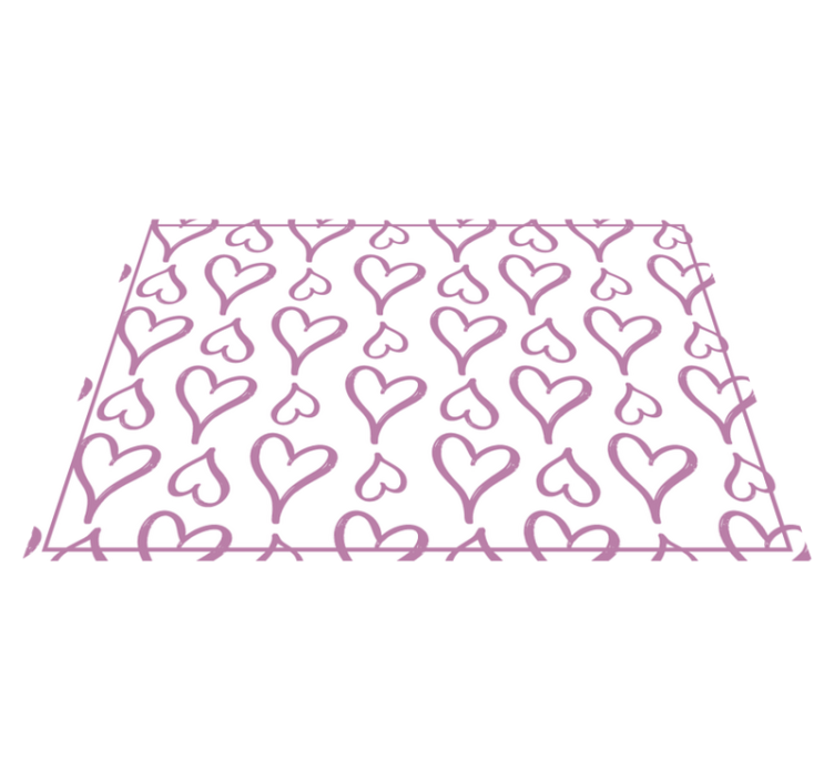 Lyserøde illustrerede hjerteikoner moderne dækkeservietter - TenStickers