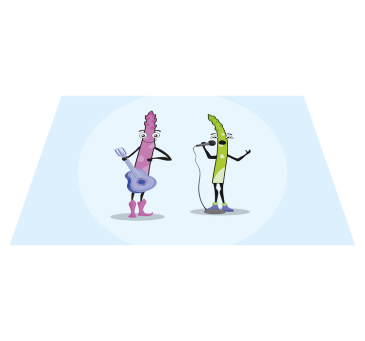 Dækkeserviet børn med musikalske grøntsagsfigurer - TenStickers