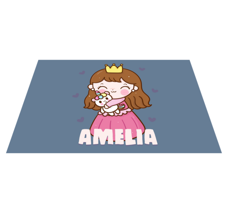 Dækkeserviet børn sød prinsesse med enhjørning - TenStickers