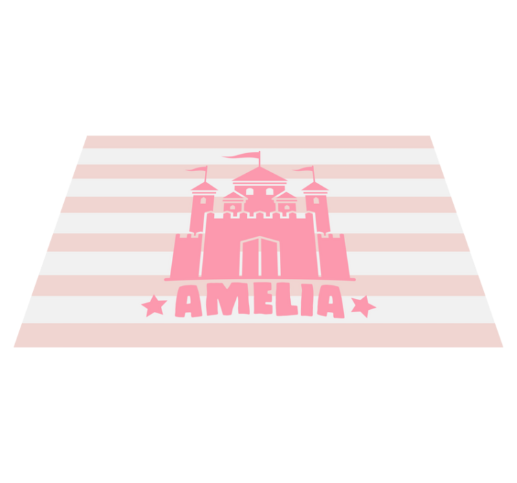 Dækkeserviet børn slot med flag - TenStickers